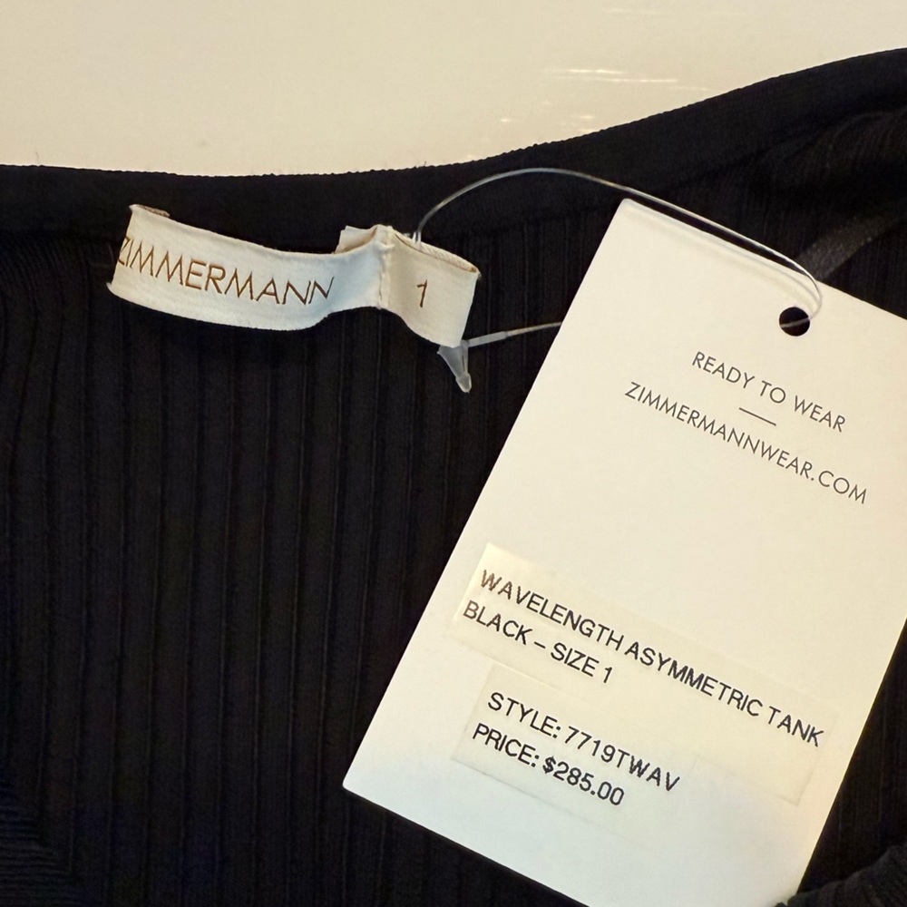 Zimmermann Black Ribbed Tank Top - Picture 3 of 6